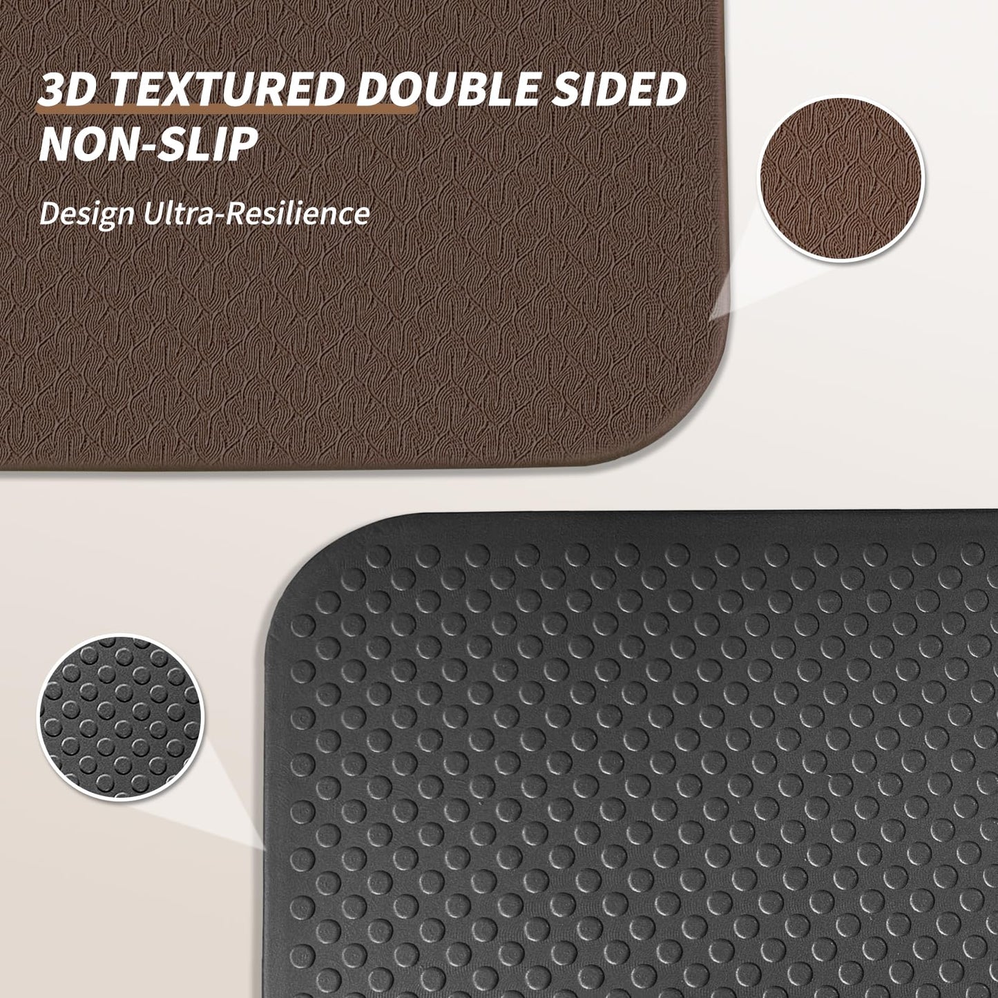 Foldable Exercise & Yoga Pad for Gym or Home Use, 1.2" Thick Eco-Friendly Kneeling Pad & 14"x24" Push Up Mat for Man Woman Kids, Non-Toxic POE Kids Play Mat, Lightweight Gym Cushion for Yoga, Pilates (Dark brown+black)