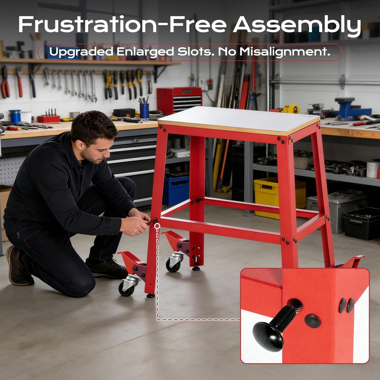 VIGO POWER 700 Lbs Heavy Duty Drill Press Stand with Wheels, 30" Height & 26"x14" MDF Top Universal Tool Stand, Expandable Mobile Work Bench Station for Planers, Table Saws, Grinders & Band Saws
