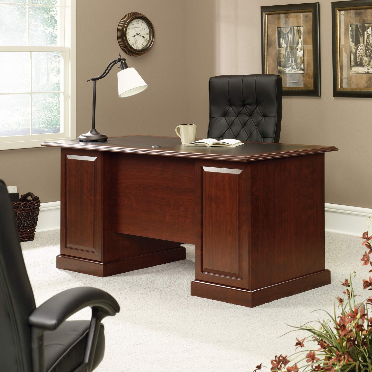 Sauder Heritage Hill Executive Desk, Classic Cherry finish