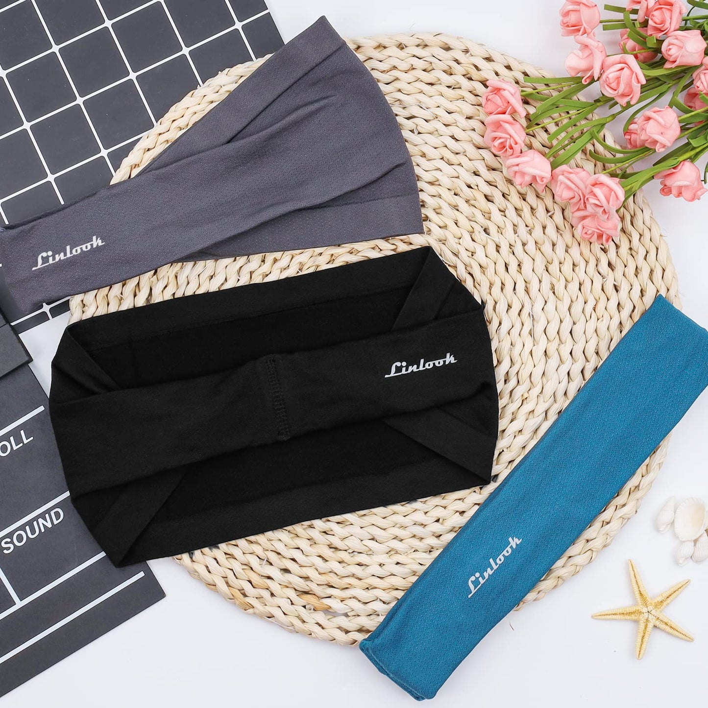 Sports Headbands for Men and Women - Moisture Wicking Hair-Band for Sports Fitness Workout Running Hiking Jogging Crossfit Cycling Yoga Basketball Soccer Tennis