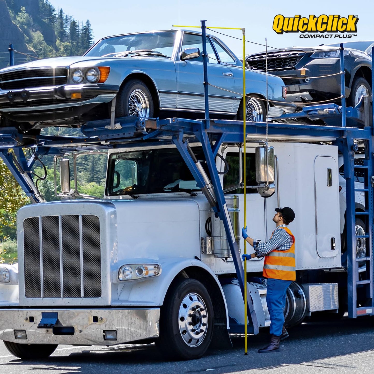 Quickclick Compact Plus Load Height Measuring Stick - Measures Up to 15 Feet - Measure Your Load Before You Hit The Road™
