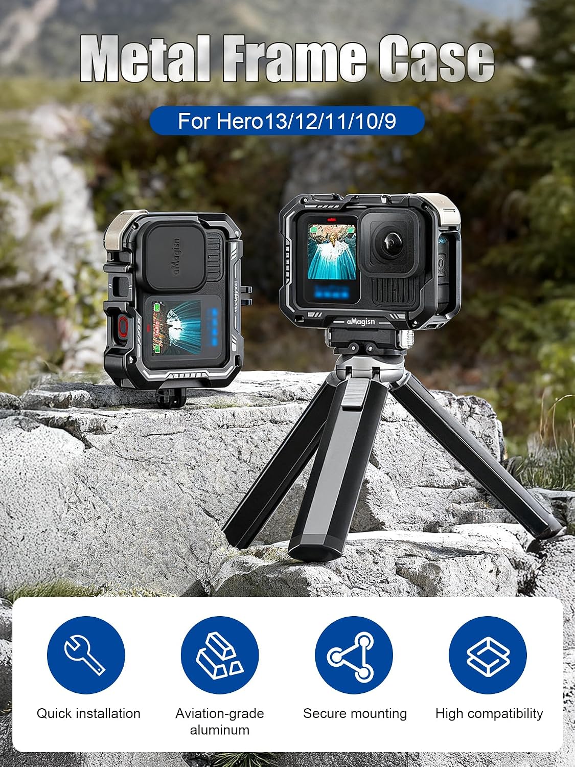 CHADWICK Insta360 2, Street Photography Handle for Ace Pro DJI Action Cameras & GoPro Hero Series Includes Adjustable
