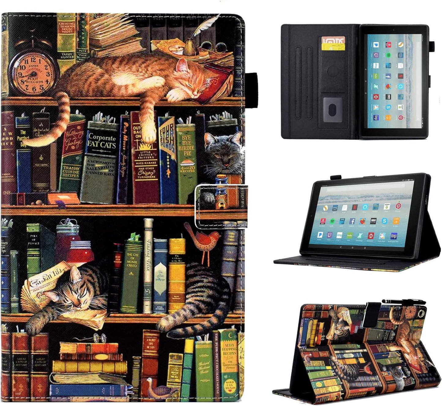BYCeKe 10 (9th/7th/5th 2019/2017/2015 10 9th Generation/7th Case for Fire HD Tablet Generation, Release), PU Leather