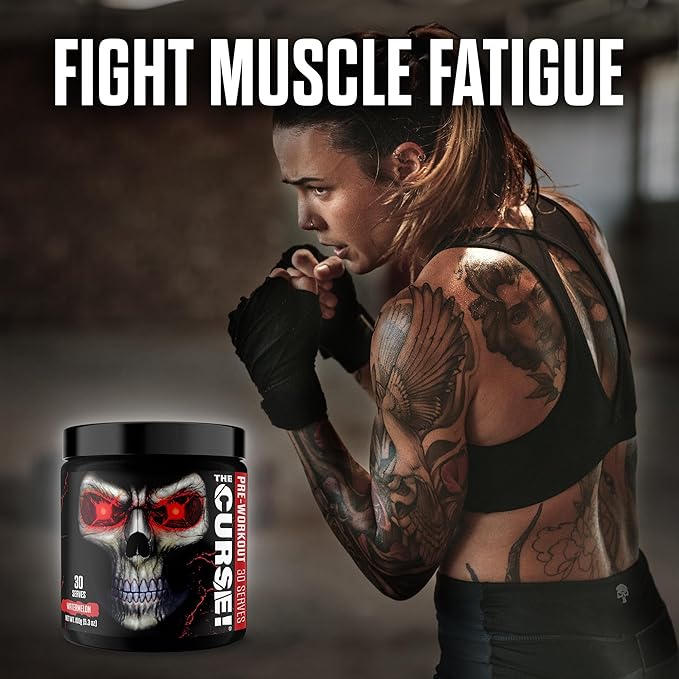 JNX SPORTS The Curse! Pre Workout Powder for Men & Women, Caffeine, Beta-Alanine, Creatine, L-Citrulline, 30 Servings, Watermelon Flavor ??Boost Energy, Strength & Focus