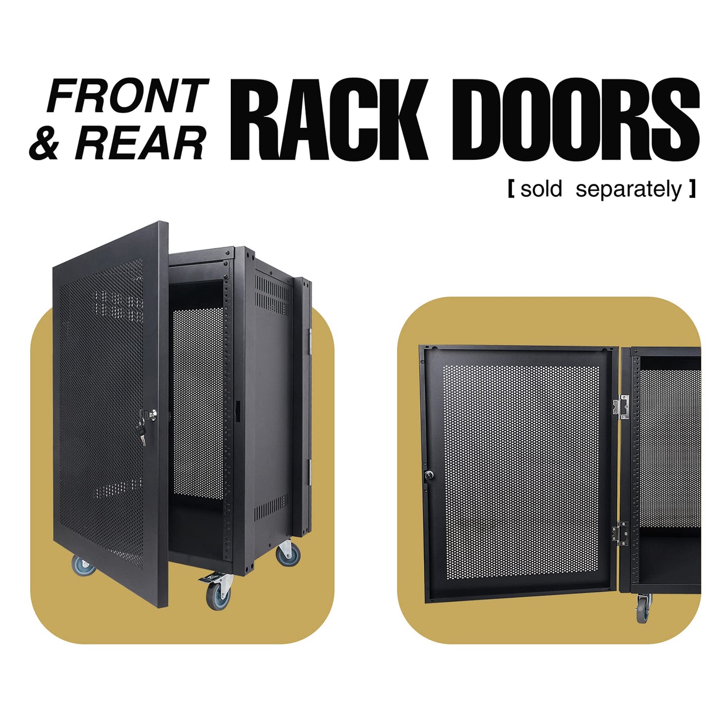 Sound Town 12U Universal Steel Rack, w/ 3" Locking Casters, Vented Side Panels for Audio Video, Server and Network Equipment (STRK-M12U)