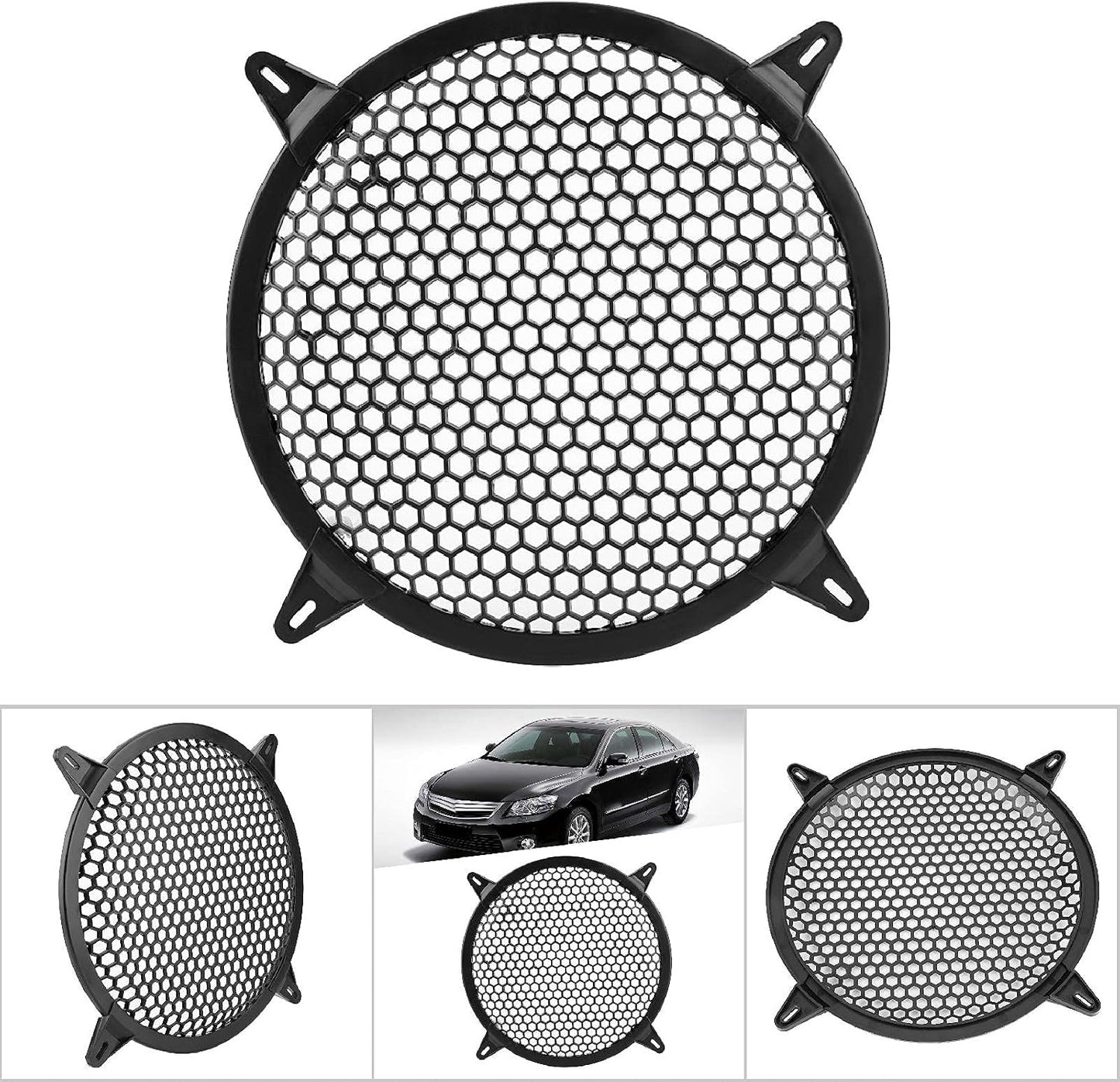 10in KIMISS Speaker Grill Cover, Circular Speaker Cover, SubWoofer Plastic Mesh Cover, Car Audio Cover Guard Woofer
