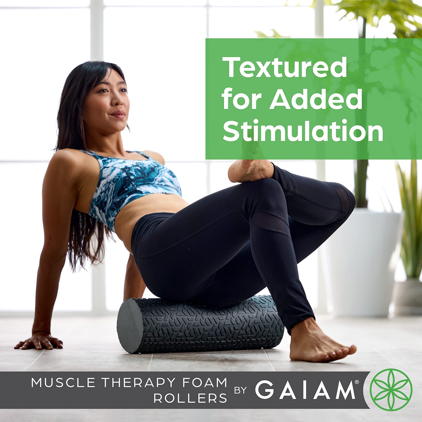 Gaiam Restore Foam Roller for Muscle Massage - 36" Long Foam Roller, Deep Tissue Muscle Massager for Sore Muscles & Stimulation - Total Body Pain Relief, Back, Neck, Foot, Calf, Leg, Arm - Grey