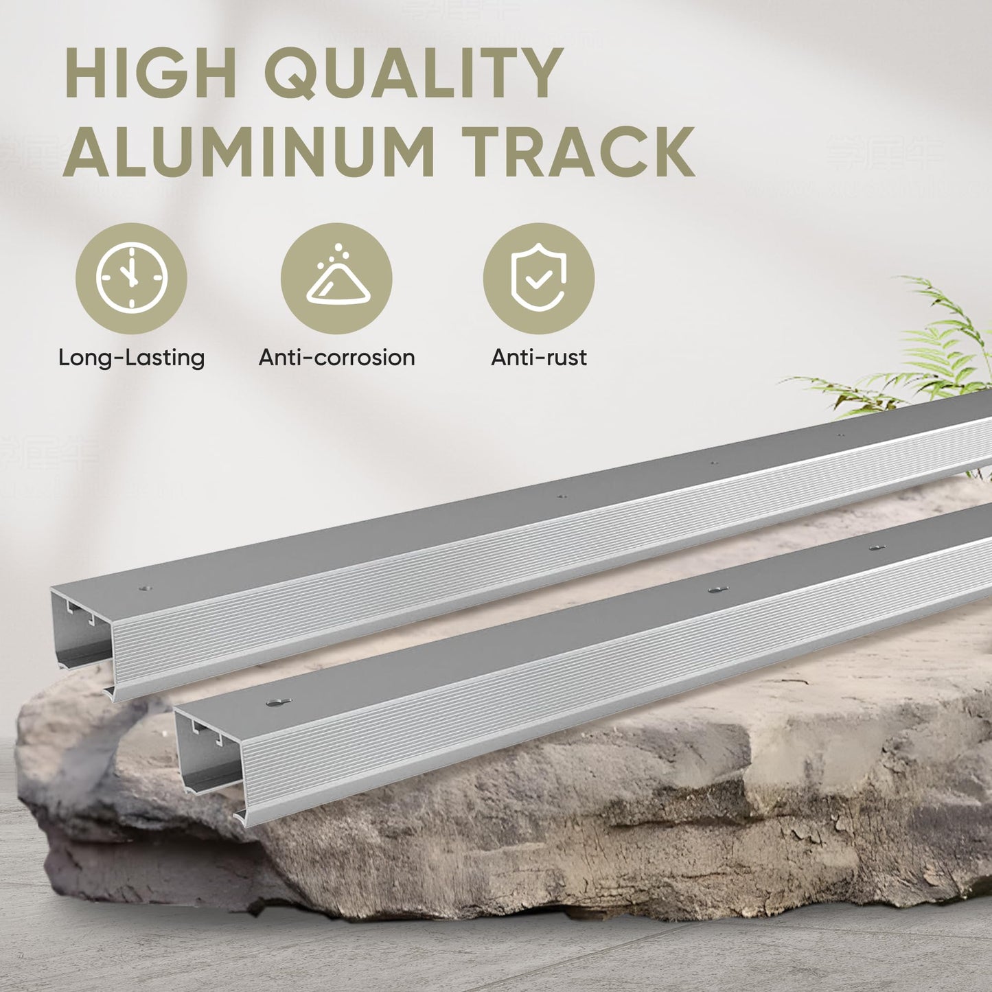 BarnBase 12FT Double Pocket Door Track Kit, 2 Sets of 68.7" Spliced Rail, Suitable for Double Door Width 48"-72"(Single Panel 24"-36"), Slide Quietly and Smoothly, Easy to Install