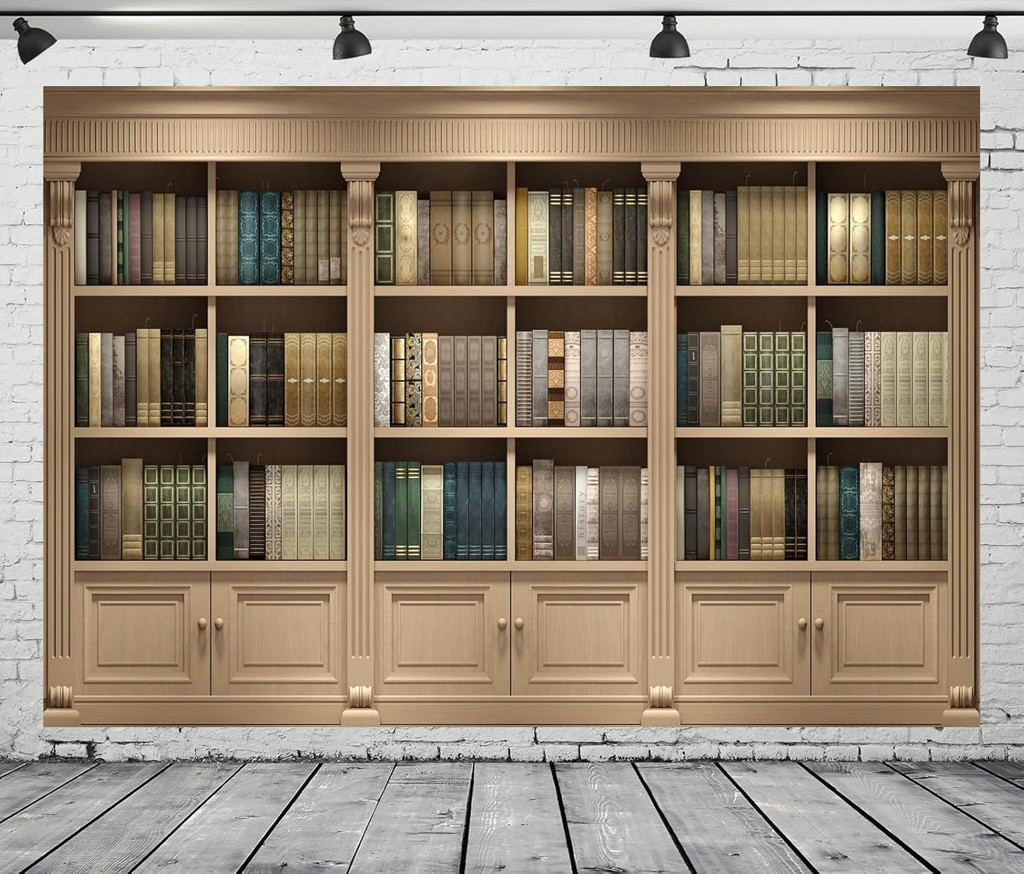 BELECO 7x5ft Fabric Bookshelf Backdrop Library Study Room Office Bookcase Books Background for Video Conference Zoom