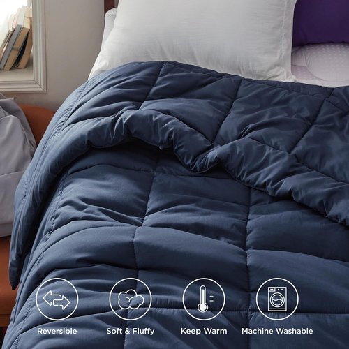 Bedsure Comforter Duvet Insert - All-Season Twin XL Quilted Down Alternative Bedding, Navy Blue 92 x 68 Inches