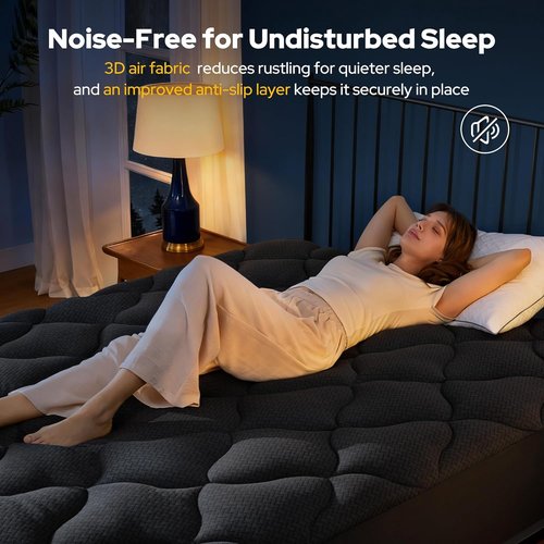 BEDLORE Waterproof Queen Mattress Pad - Quilted Fitted Topper with Deep Pocket 6"-18" | Breathable & Noiseless Protector
