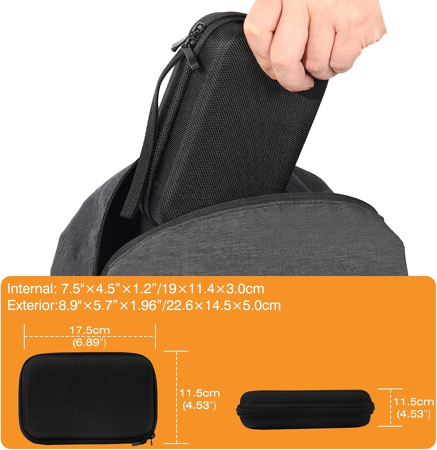 MoKo 7-Inch 7" GPS Carrying Case, Portable Hard Shell Protective Pouch Storage Bag for Car GPS Navigator
