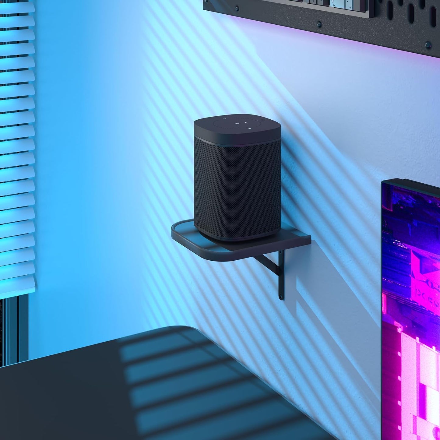 AREAJD Set 2 of Universal Small Rear Speaker Wall Mount Shelf Surround Sound Speaker Stand Bookshelf for Samsung, Roku