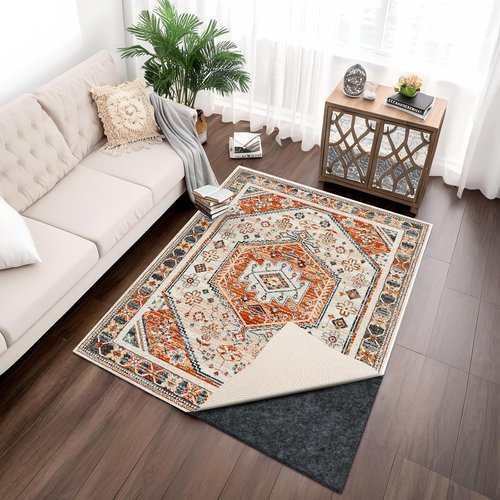 100% Waterproof Rug Pad by [Brand Name] - Non-Slip 8x10 ft Carpet Pad for All Floors | Secure & Soft