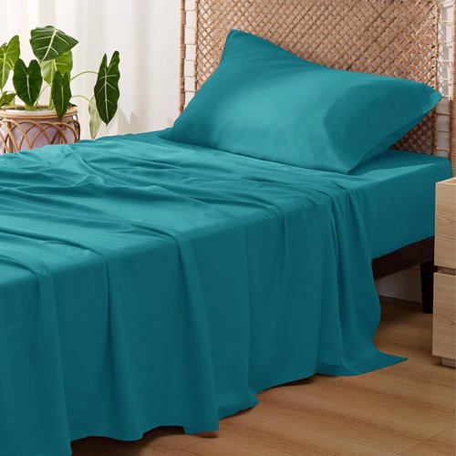 Bedsure Cooling Sheets - Twin XL Bamboo Rayon Sheet Set | Breathable, Soft & Luxurious Turquoise