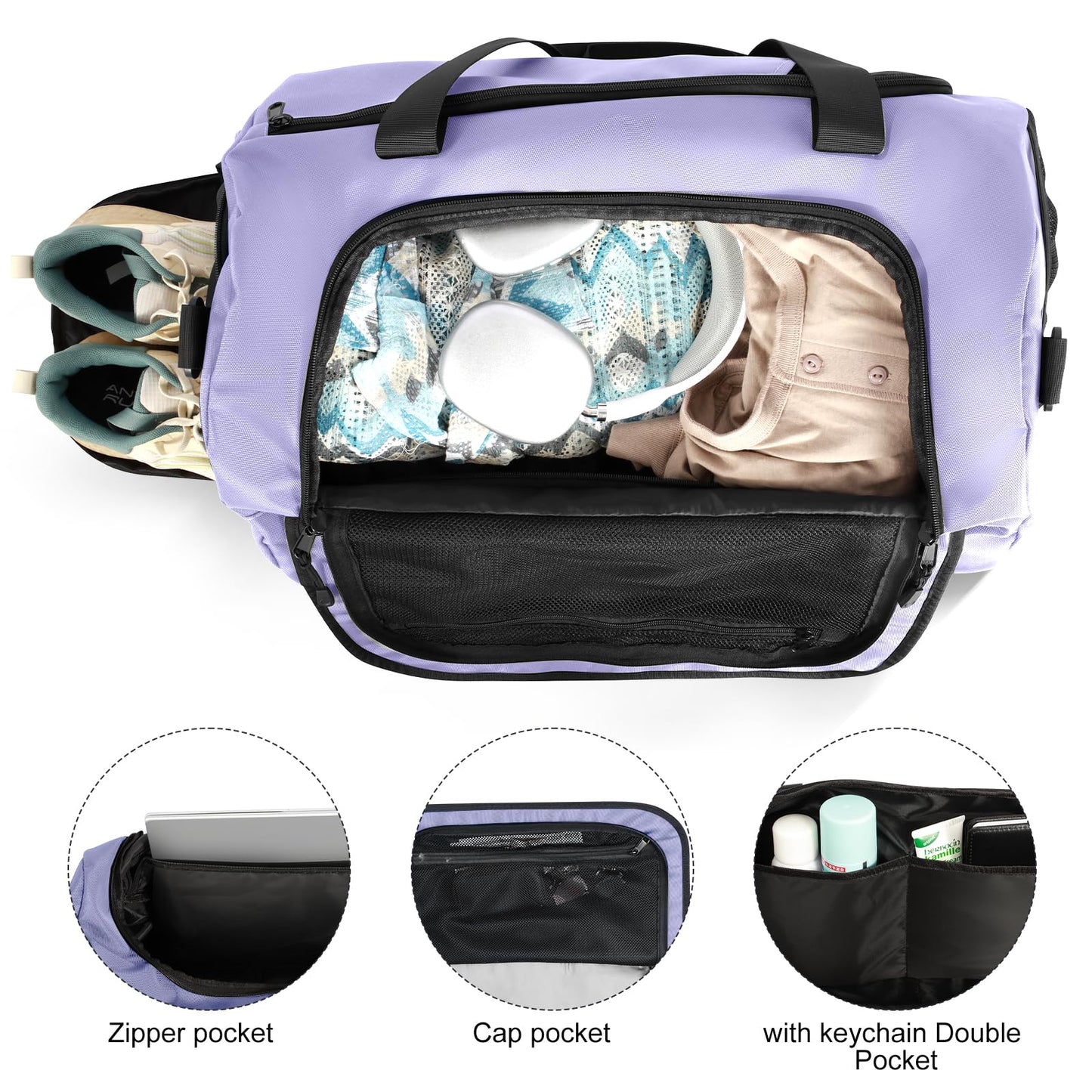 FINYIOE Gym Bag for Men Women, Purple