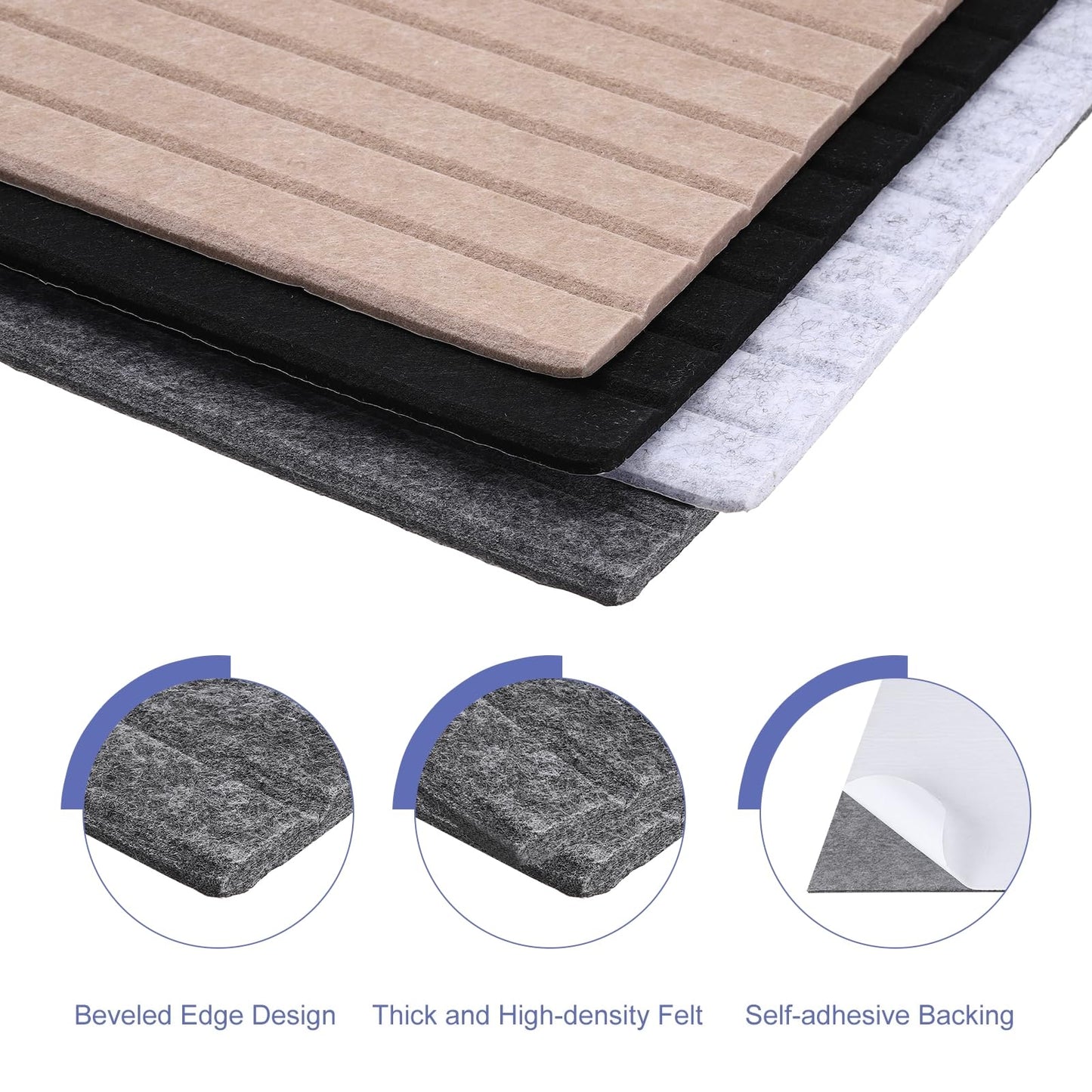 MECCANIXITY 10 Pack Acoustic Panel 47"x24"x0.4" Self Adhesive Soundproof Wall Panels Sound Absorbing Foam for Recording Room Studio Office, Dark Gray