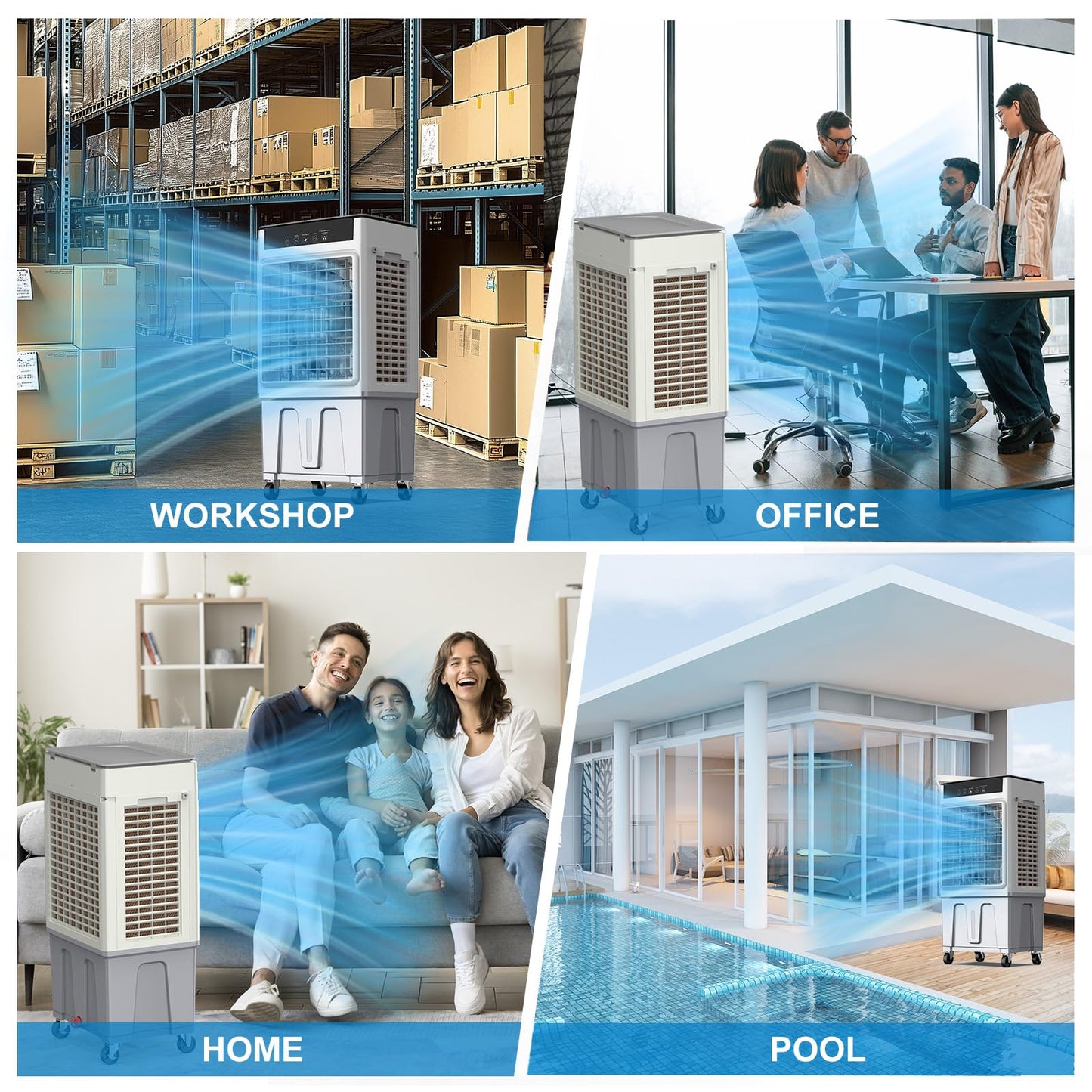 Slkdrft Portable Air Conditioner, 3 in 1 Evaporative Swamp Air Cooler,