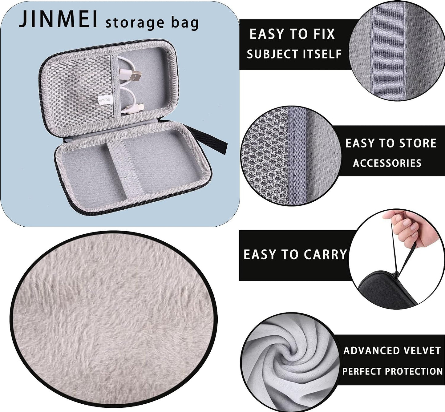 JINMEI R4/R5 2/R6 gen3/ M21 /JM21 MP3 Hard EVA Carrying Storage Case Compatible with HiBy Gen FiiO Portable Music