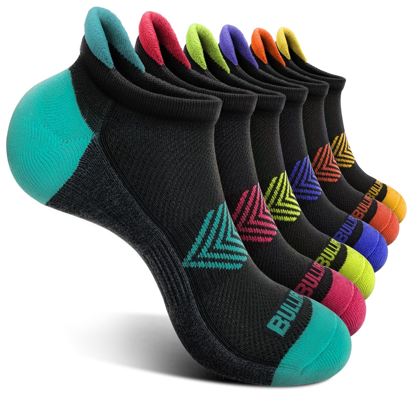 BULLIANT Socks For Women 6Pairs-Womens Athletic Ankle Socks No Show Cushioned for Walking Running-Compression Arch Support(6Pairs,Shoes Size:Women 8-10)
