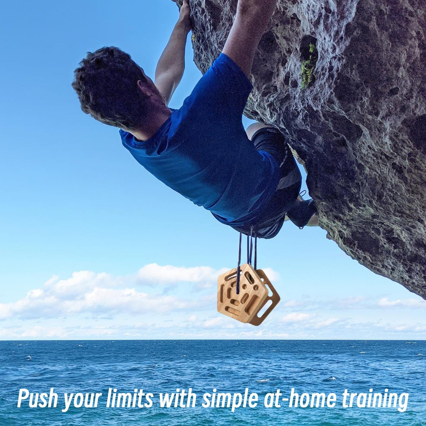 WOOD CITY Hangboard Rock Climbing for Training Climbing, Hang Board with 11 Pockets, Portable Climbing Boards for Finger Strenght Indoor and Outdoor
