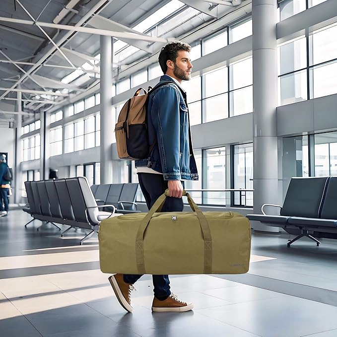 Large Duffle Bag for Travel, 100L Travel Bags for Men Extra Large Duffel Bag Water & Tear Resistant Women Weekender Bag w/Shoulder Strap for House Moving Travel Essentials Camping Gear Storage