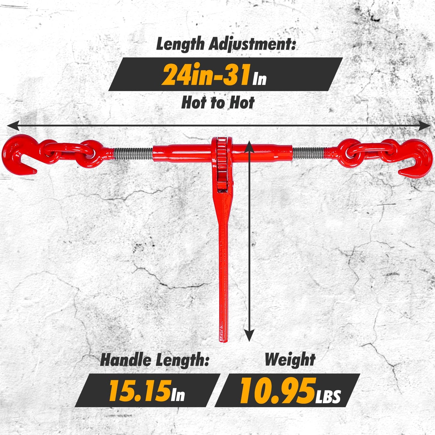 Digank Chain Binder 3/8" -1/2" Grade 70 and 3/8"×10ft Chains Includes (2) Binders and (2) Chains for Industrial Agricultural Towing Applications in Chain and Binder Kit