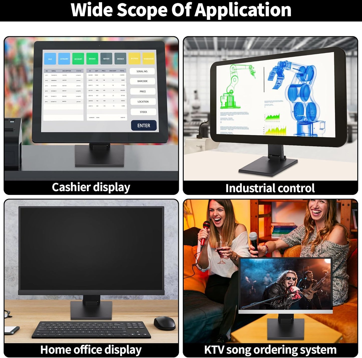 yeshine 75x75mm&100x100mm Adjustable Metal Folding Monitor Bracket for Touch Screen Desk Mount with VESA Hole All