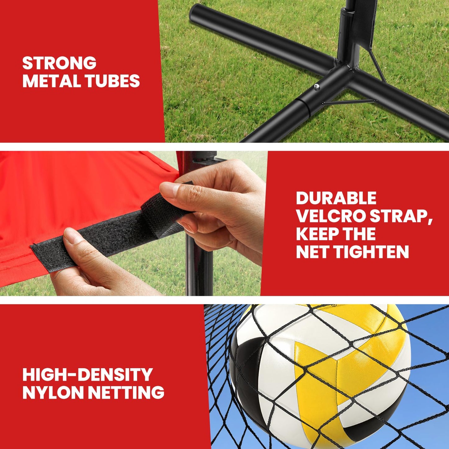 Volleyball Training Equipment,Height Adjustable Volley Ball Practice Net Station for Serving, Spiking, Hitting Practice,Easy Setup Volleyball Net for Backyard Indoor Outdoor with Carryingbag