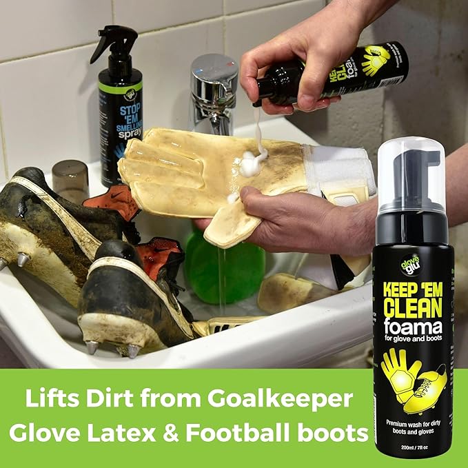 Glove Glu Keep 'Em Clean Foama for Goalkeeper Gloves and Football Boots, 200ml