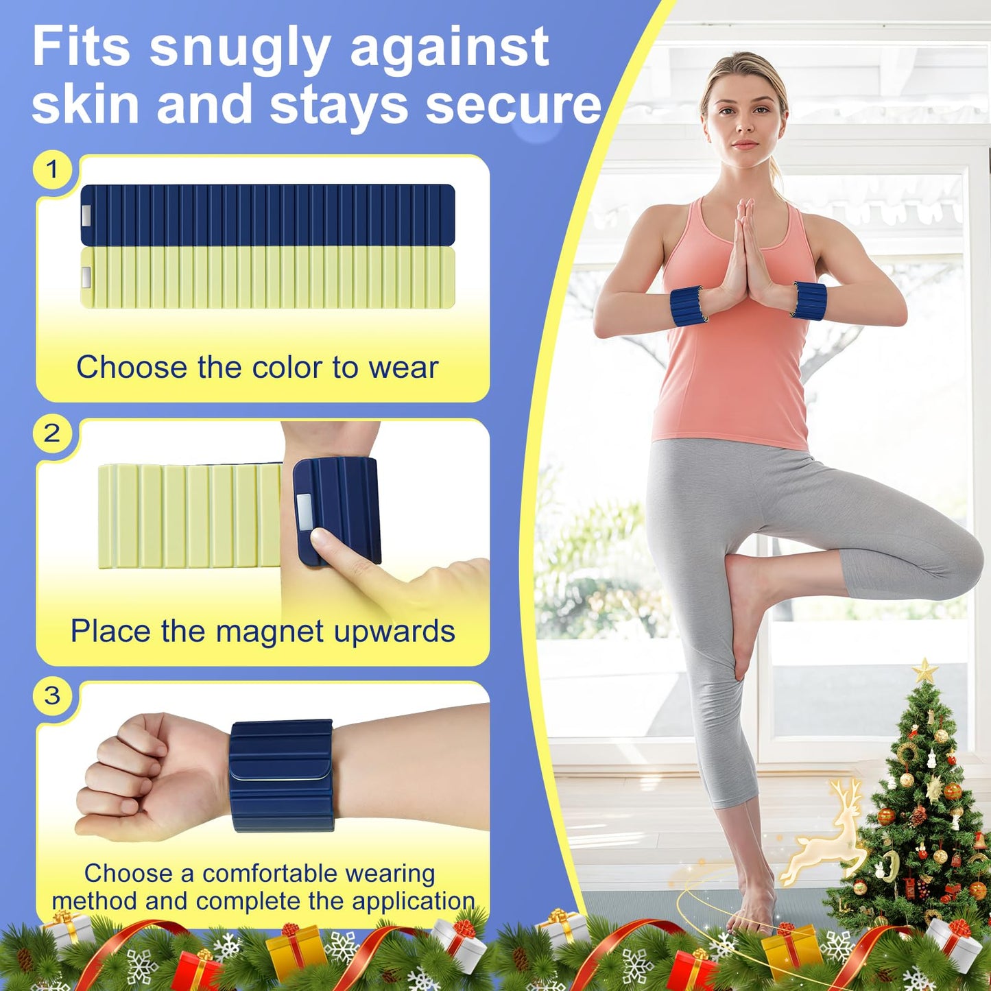 Lxlivn Wrist Weights, Ankle Weights for Women, 2 Pack (2.2LB Each)–Stackable Magnetic, Silicone (Waterproof), Non-Slip, Easy Wear, Adjustable (Men & Women), Ideal for Jogging/Yoga & More, Great Gift