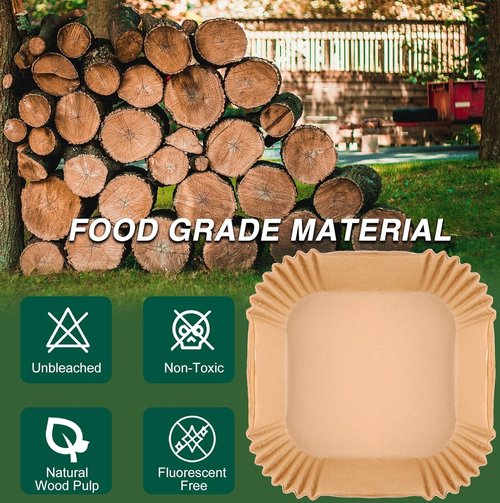 AirFryer Disposable Paper Liners - Non-Stick Parchment for Baking & Frying | 125PCS, 6.3 Inch