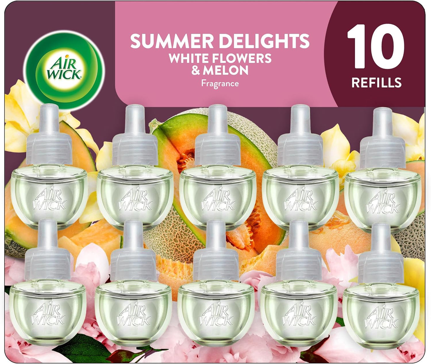 Air Wick Scented Oil Refill - Summer Delights | 10ct Eco-Friendly Air Freshener