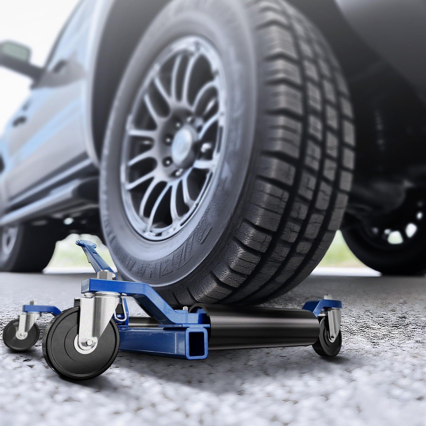 Car Dolly Jack Set of 2, Mechanical 1500-lbs Wheel Dolly, 9'' car Wheel Dolly Positioning Jack, Car Dollies for Vehicle Positioning & Auto Repair Moving, Blue