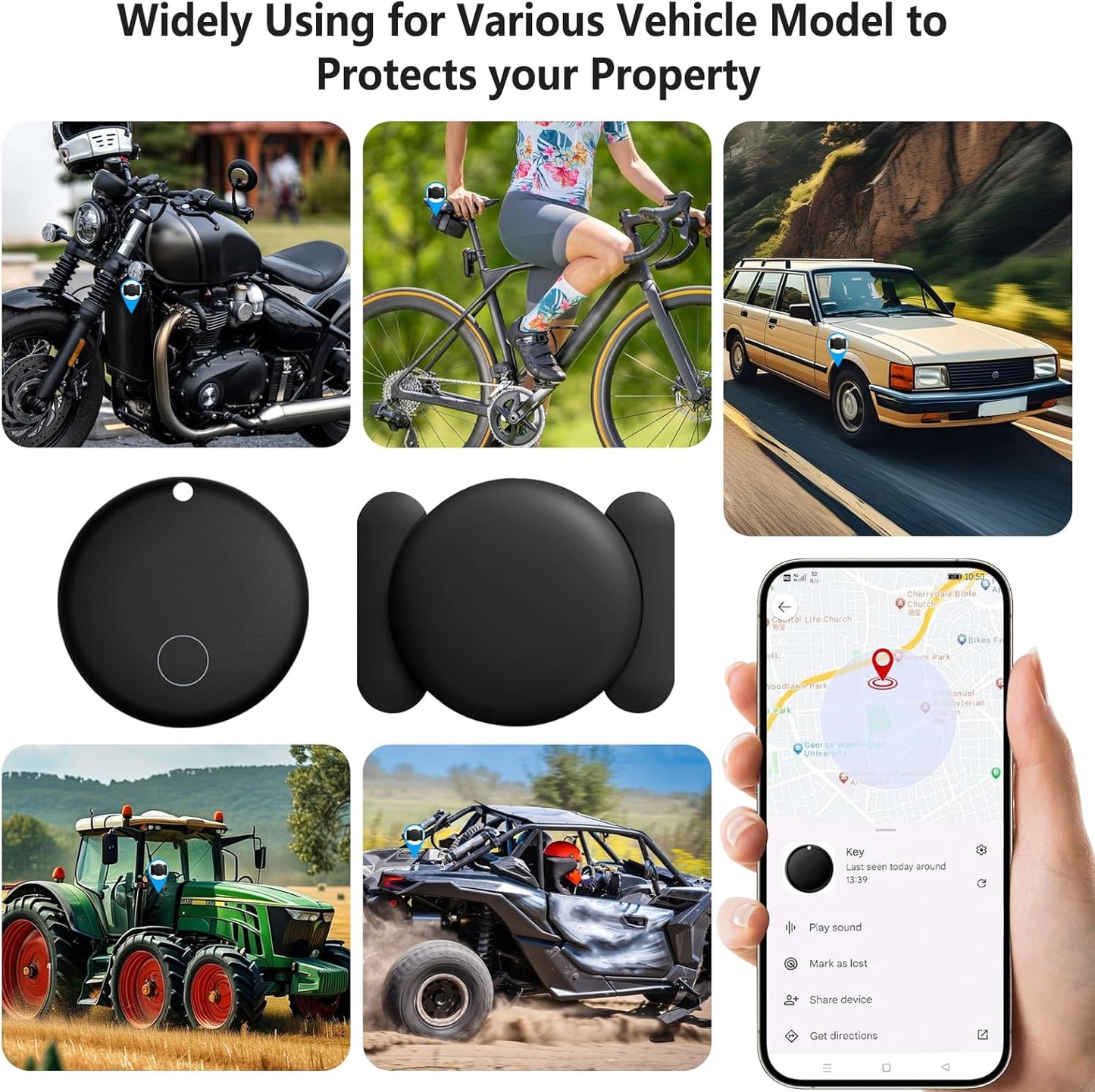 Frylaa GPS Tracker for Vehicles,Hidden GPS Car Tracker with Magnetic Case,Work with Google Find My(Android