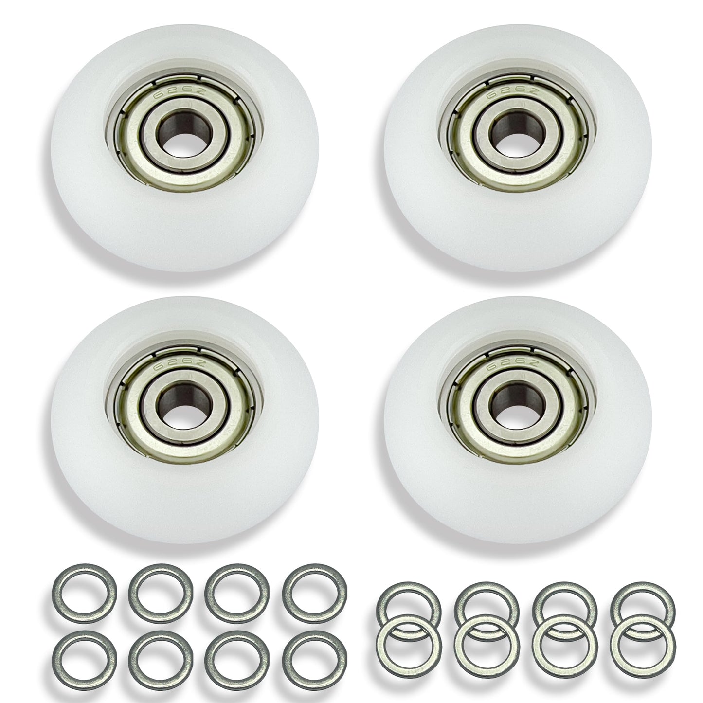 DAFORE Upgraded Machined Wheels/Rollers Compatible with Total Gym,Replacement Parts for 2000 3000 Some 3000XL and a Few Early XL,The Bearing Bore Diameter is 6mm,4Pcs