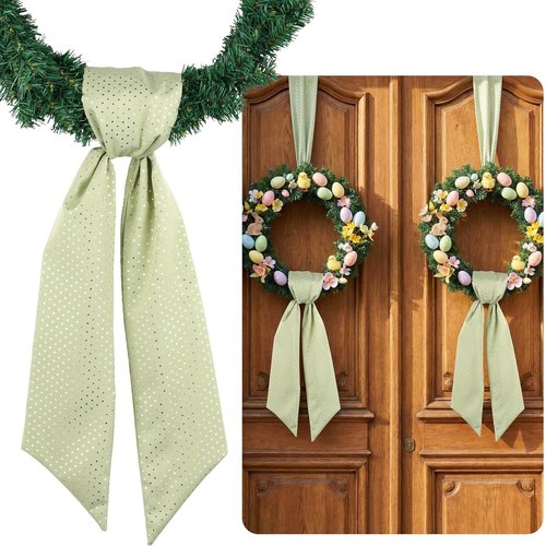 Green Gold Glitter Wreath Sash by [Brand Name] - 54 Inch for Christmas & Year-Round Decor