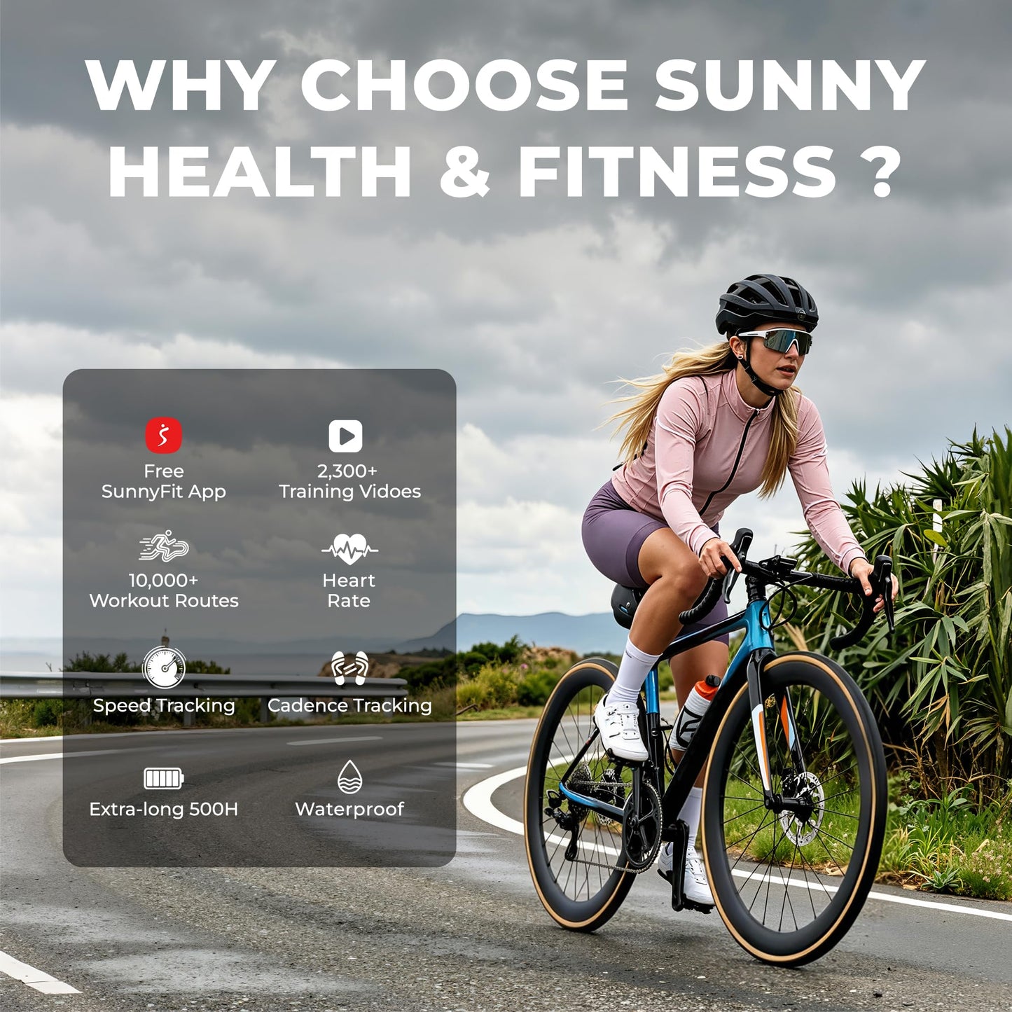 Sunny Health & Fitness 2-in-1 Advanced Cadence/RPM + Speed Sensor, Cadence Sensor Bluetooth ANT+ for Indoor/Outdoor Bikes, Magnet-Less Design for Outdoor Cycles, Exercise Bikes, and More - CB110S
