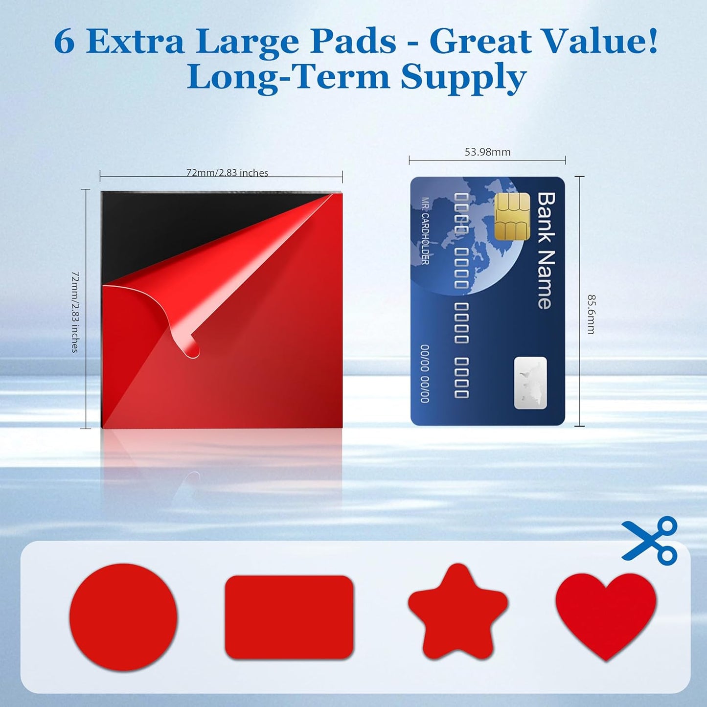 BNnYY 6PCS 2.83 Inch Double Sided Adhesive Pads for Dash Cam, Heavy Duty Sticky Pads, Heat Resistant & No Residue