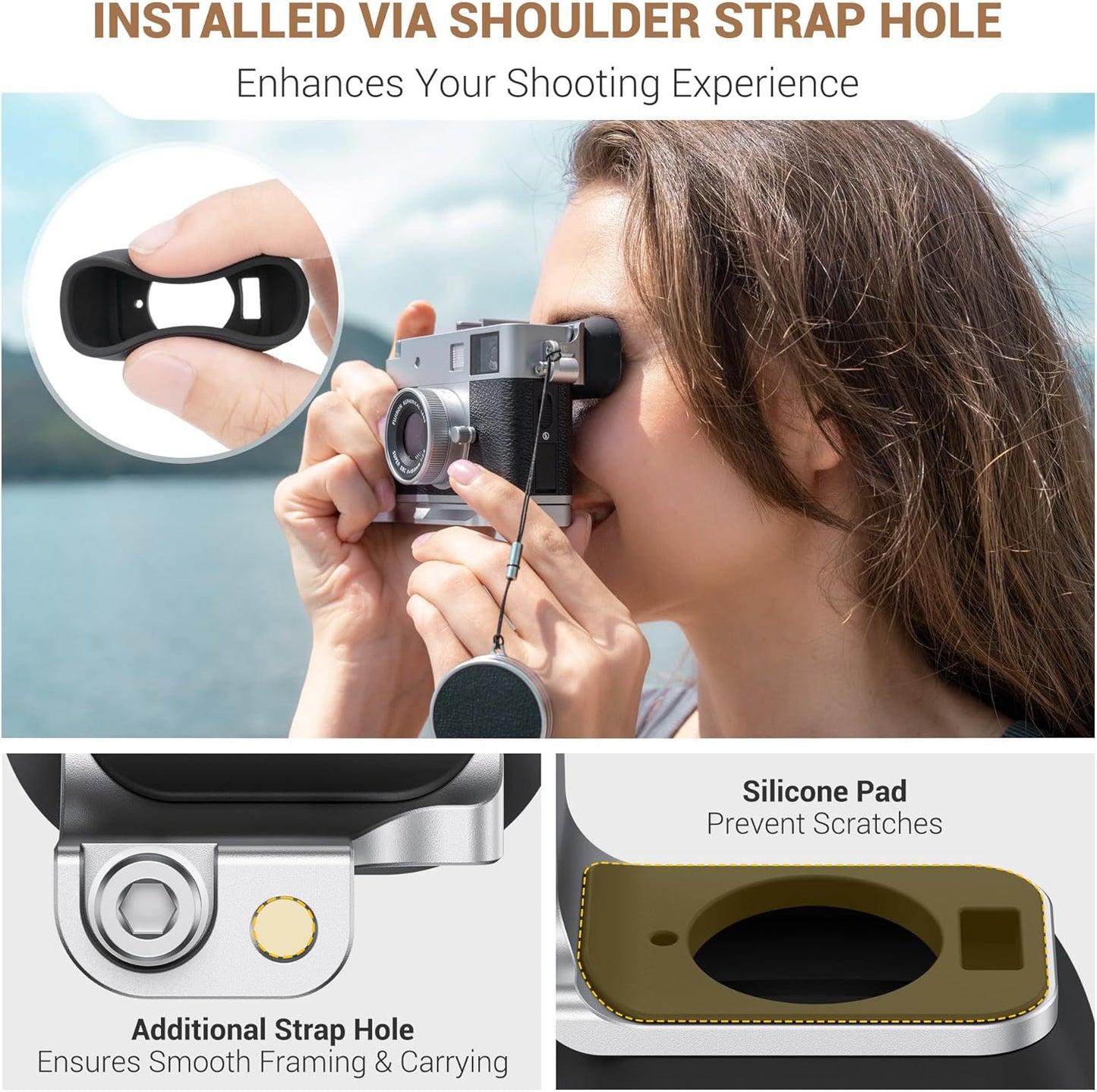 JJC Long Soft Rubber Eyecup Eyepiece for Fuji Fujifilm X Half XHalf Digital Camera, X Half Camera Eye Cup Extended