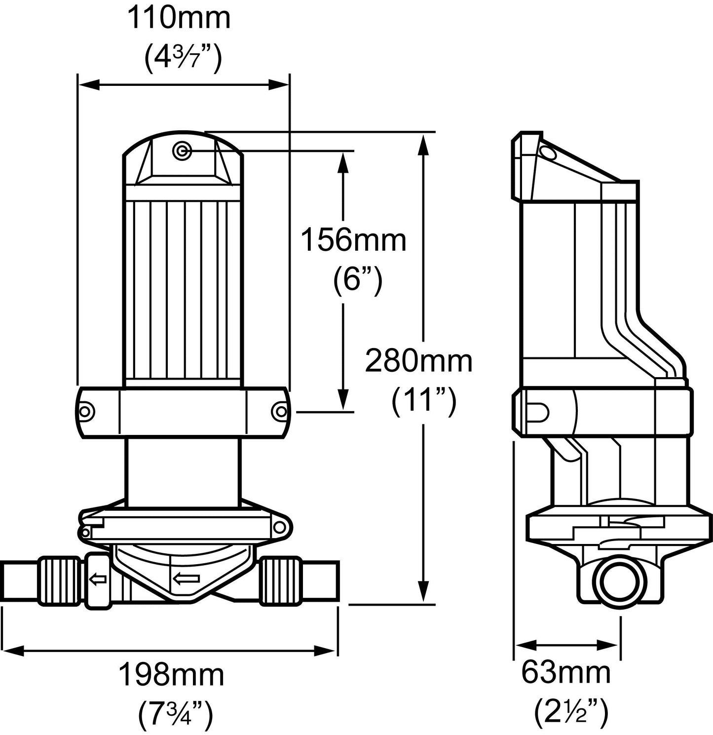 Whale Gulper 320 (12V) High Capacity Graywater Waste Pump, 5 GPM, Handles Waste From Multiple Drains - No Filters, Non Clog, BP2052
