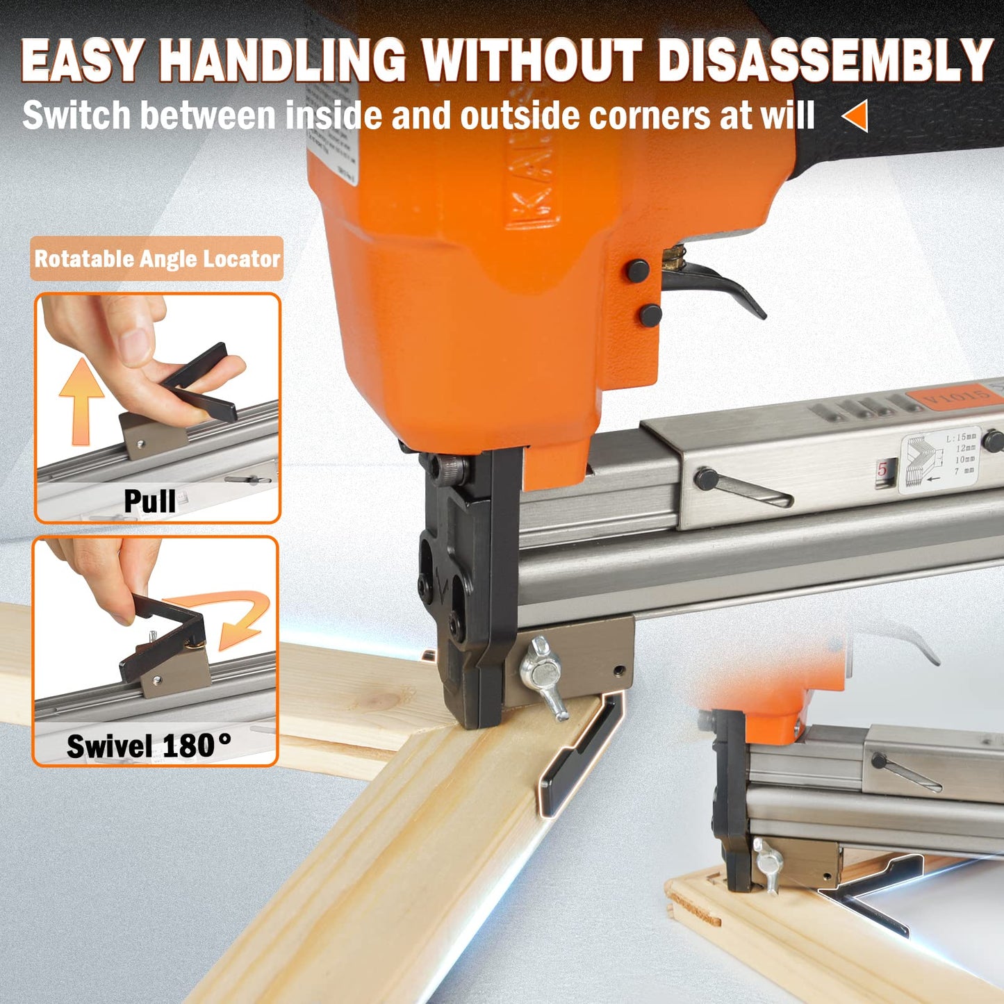 KAMSIN #V1015 30 Gauge Pneumatic Picture Frame Nailer Picture Frame Joiner V nailer with 10mm Length V Nails for Picture Frame