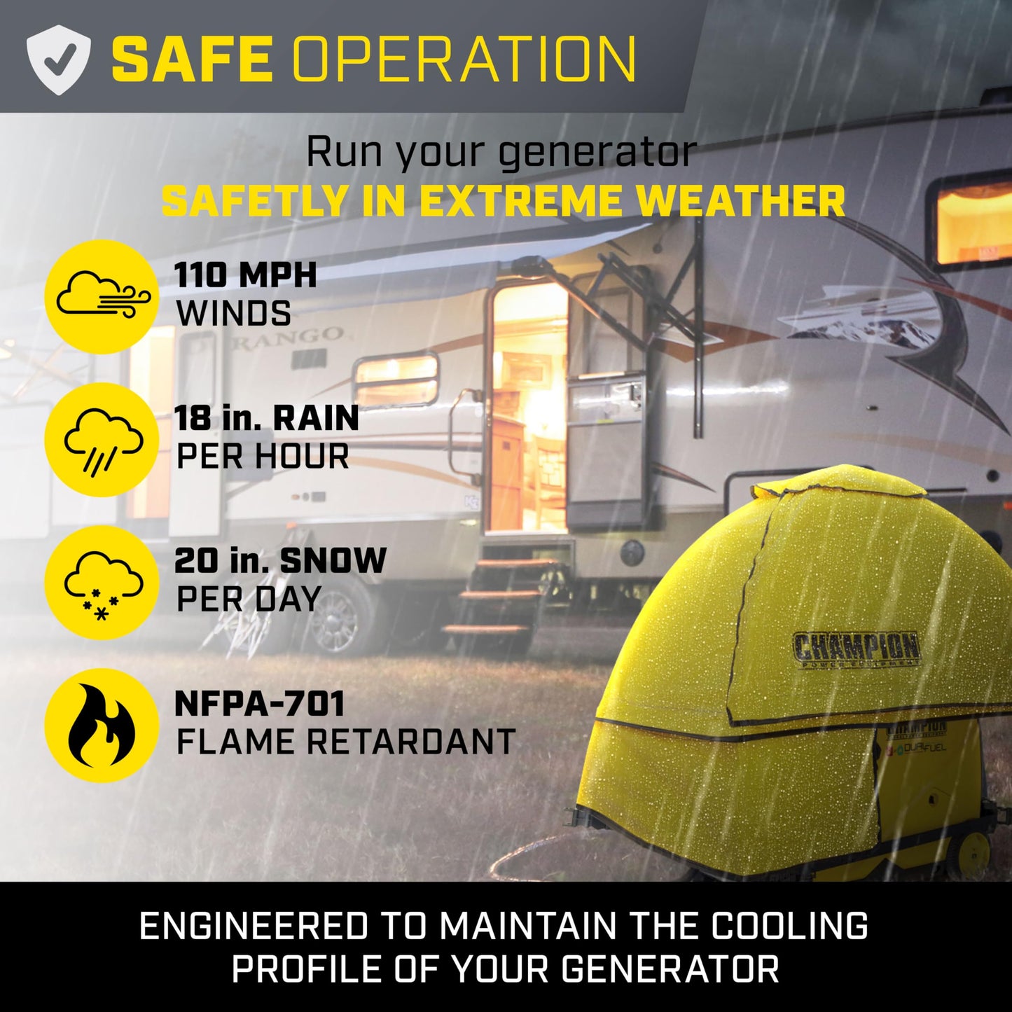 Champion Power Equipment 100603 Storm Shield Severe Weather Inverter Generator Cover by GenTent for 2000 to 8500 Starting Watt Inverters