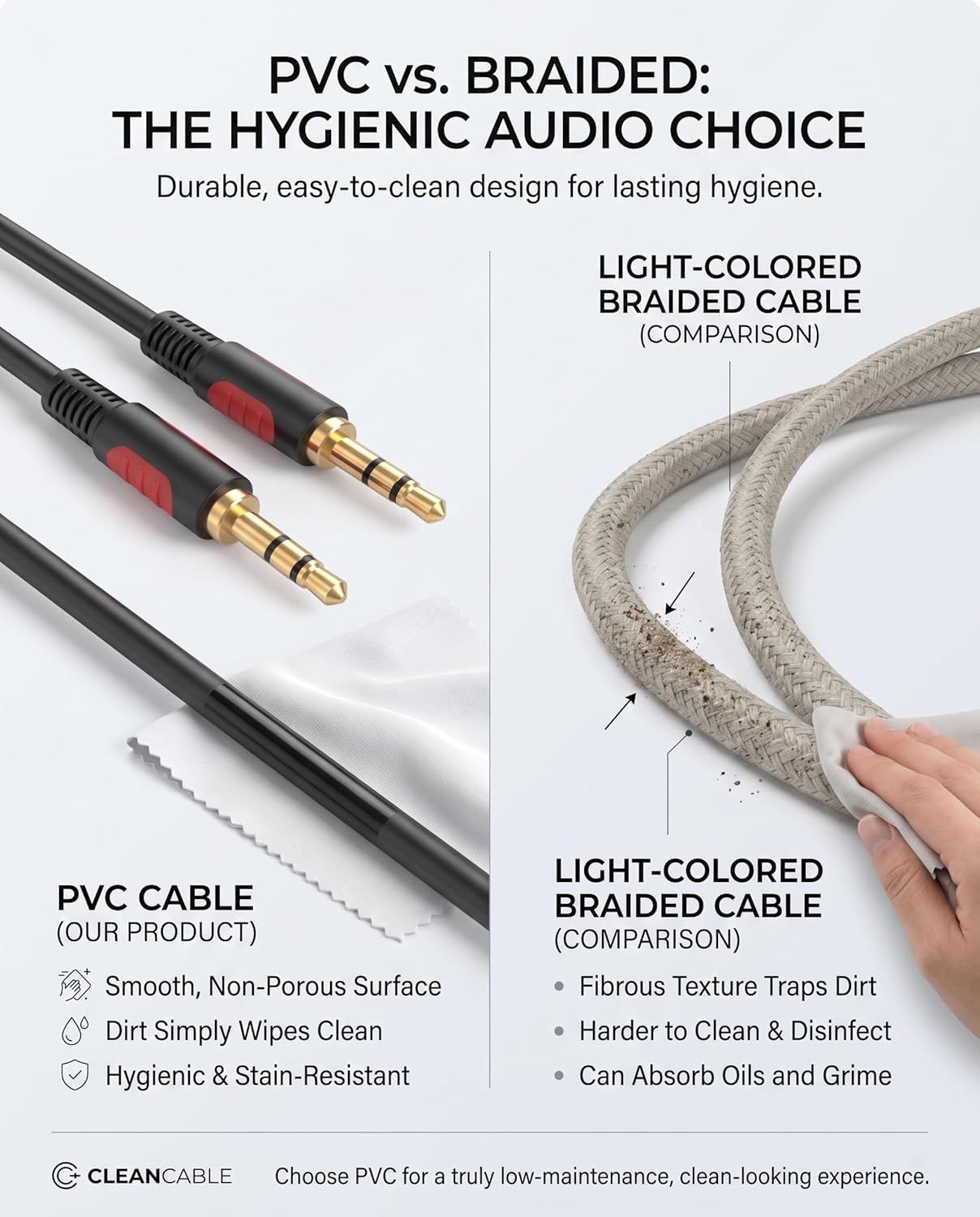 LDKCOK 3.5mm 6ft, Male to Male Audio Aux Cable AUX Cable for Beats Headphones, iPods, iPhones, iPads, Home/Car Stereos