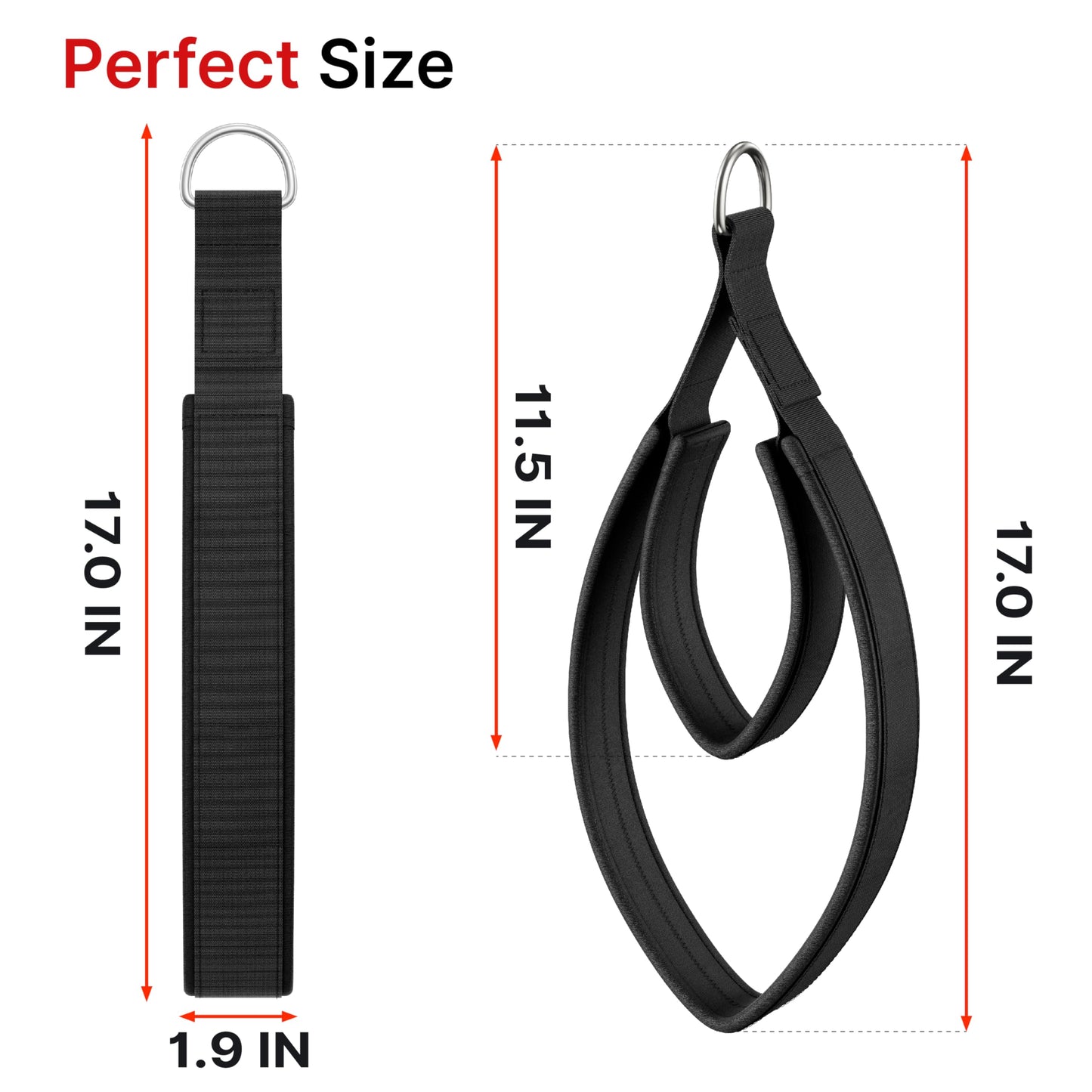 Potennbasee Pilates Loops Compatible with Tonal Smart Home Gym, Soft Pilates Straps for Reformer Machine, Double Loop Accessories with Sturdy Adapters, Enhanced Thickness Fitness Attachment (1 Pair)
