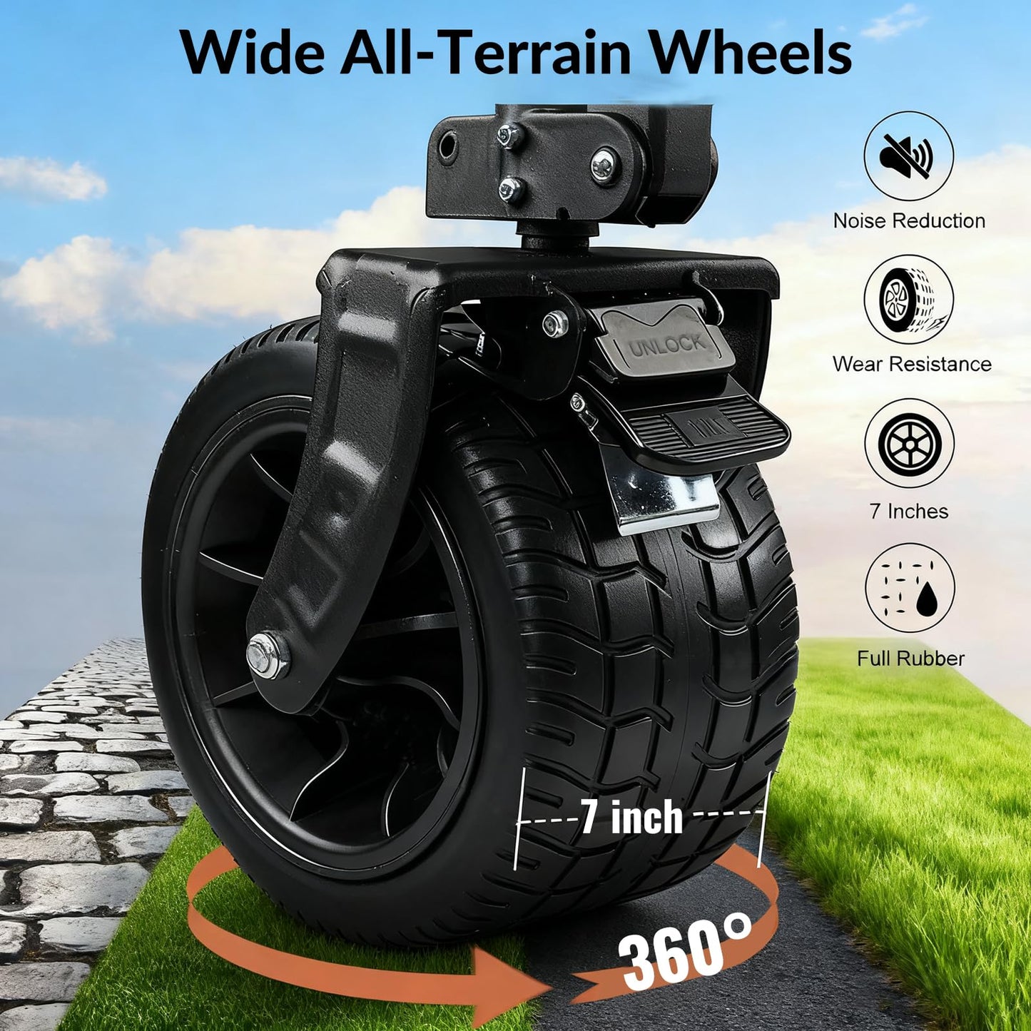 700L Large Capacity Double Decker Wagon Collapsible Wagon with Tailgate 55'' Extra Long, Foldable 600lbs Heavy Duty Beach Cart with All-Terrain Big Wheels,Utility Carts, Sports,Outdoor,Shoping Cart