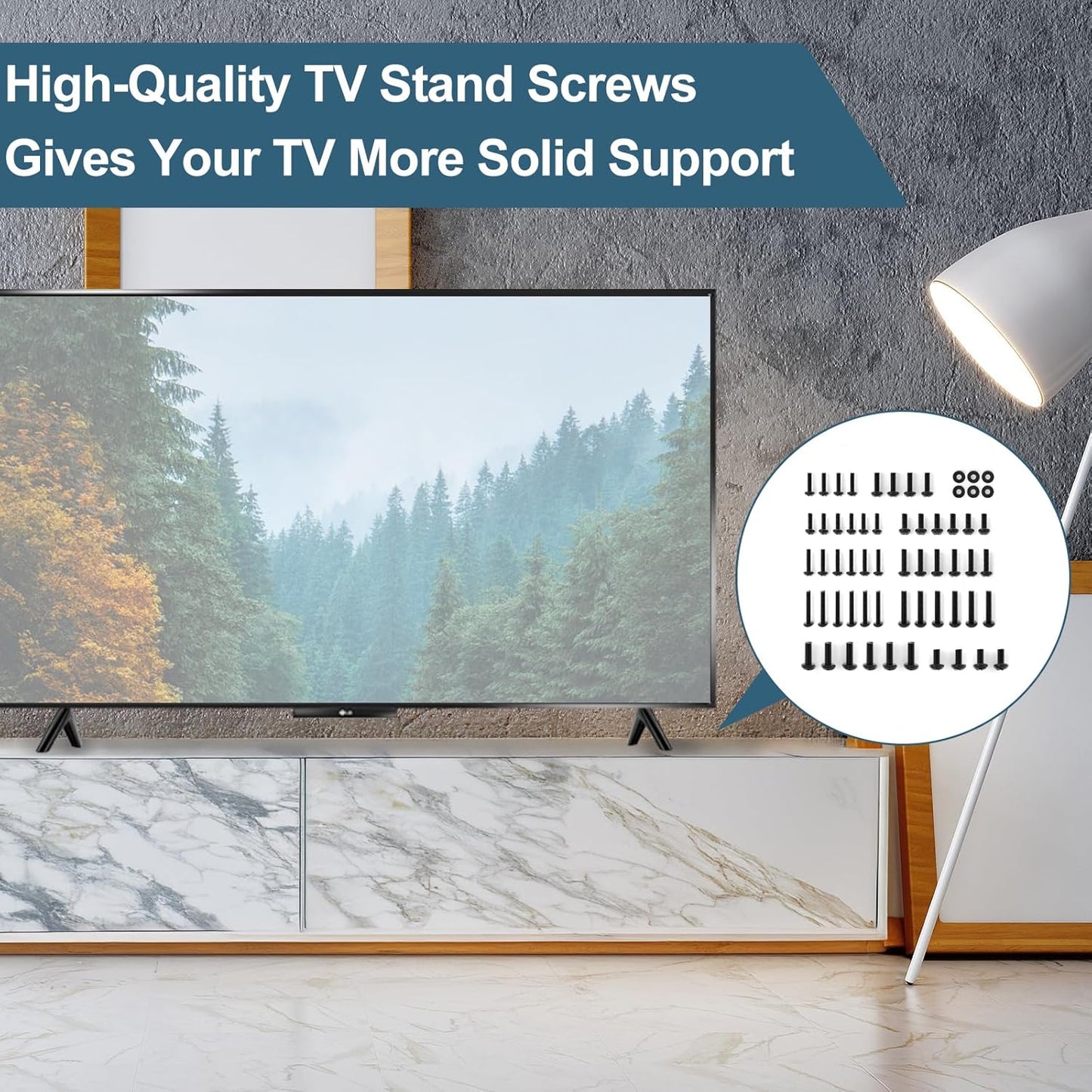 Yaotieci 27" 32" 43" 49" 50" 55" 60" 65" 70" 75" 86" TV Mount Screws for LG TV Legs Replacement Screw, TV Stand Screw
