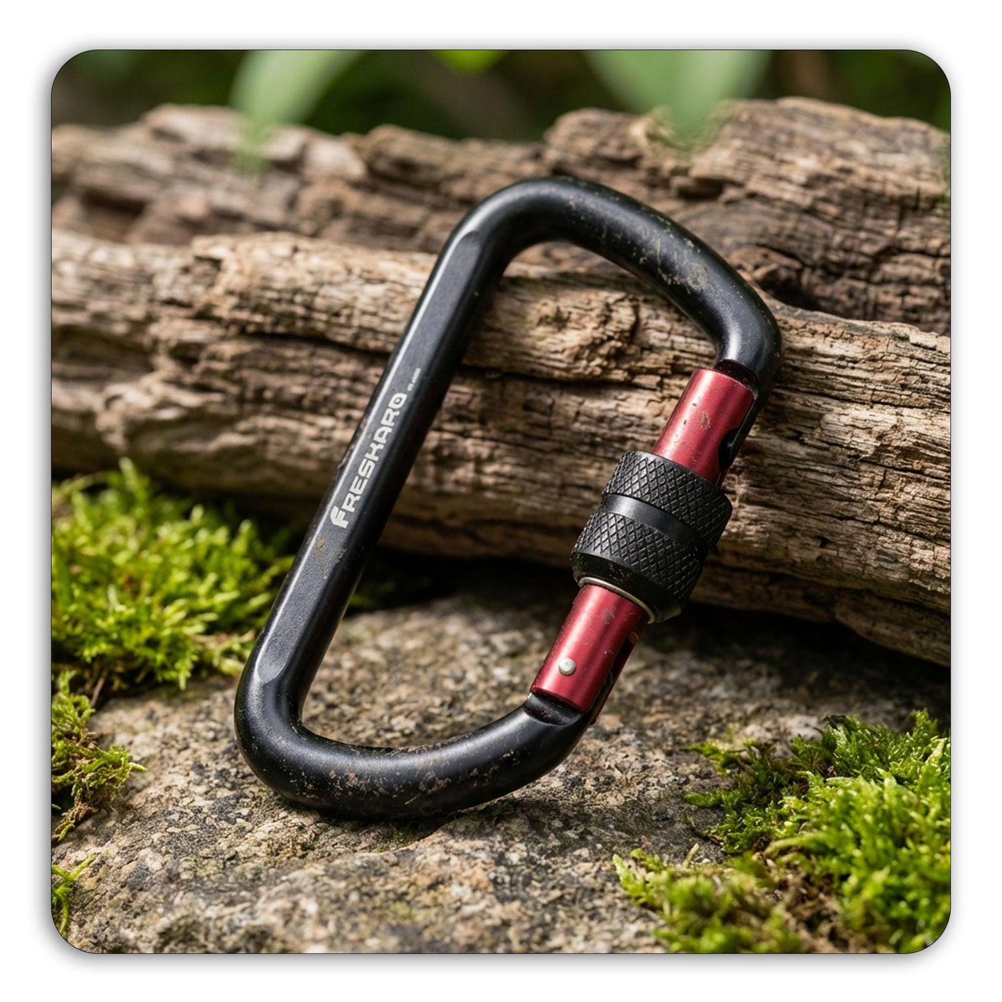 FresKaro Carabiner Clip, Locking and Small, Heavy Duty Carbineers, Key and Keychain Clips, Black Karabiner 3inch, Aluminum, D-Ring, for Belt, Hammock, Weight Bearing, Hiking, Dog Crate, 2Pack