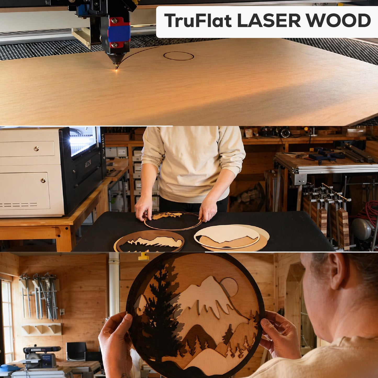 TruFlat Walnut Pre-Finished Plywood Sheets 12 x 19 x 1/8 Inch – MDF Core Wood Boards for Laser Cutting, Engraving, Painting and Sublimation – Smooth Double Sided Finish – Case of 24