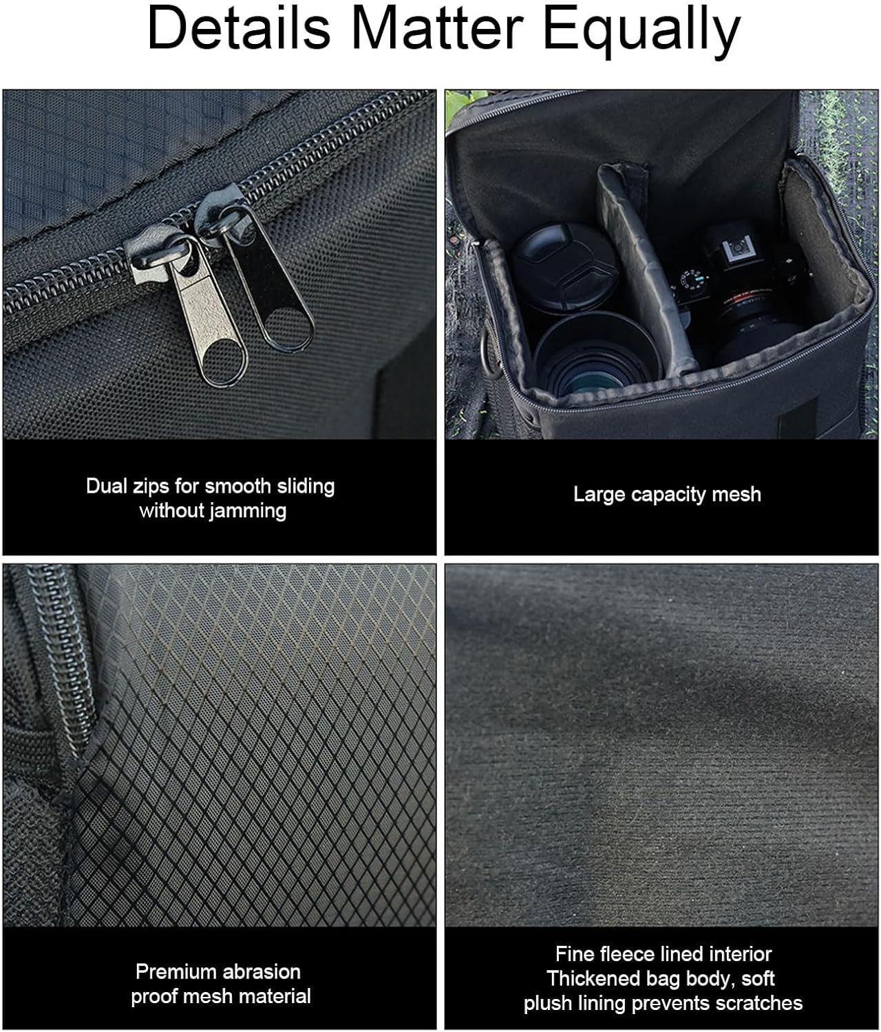 Akozon Large Capacity Water Proof Polyester Portable Mirrorless Camera Case with Detachable Shoulder Strap for Camera